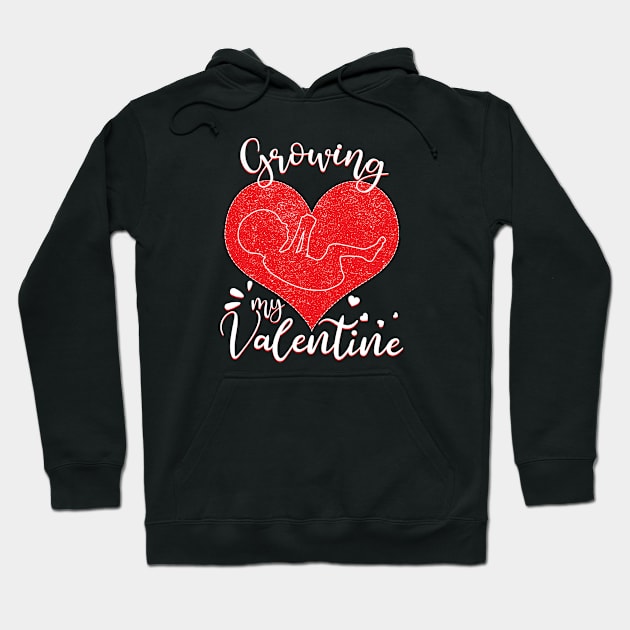 Growing My Valentine - Cool Pregnant Valentines day gift Hoodie by mahmuq